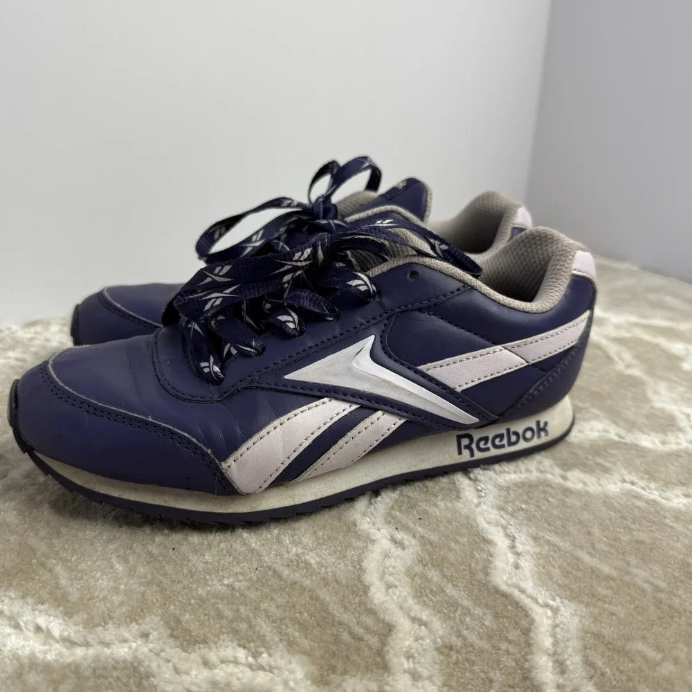 Reebok Royal Classic Jogger‎ 3 Youth Size 3 Purple White Retro Sneakers Shoes